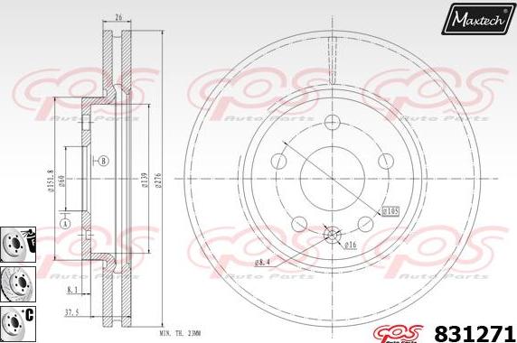 Maxtech 811158 - Гальмівний диск avtolavka.club