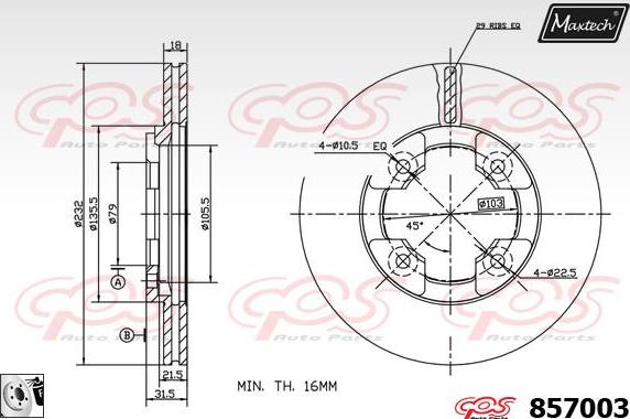 Maxtech 811169 - Гальмівний диск avtolavka.club