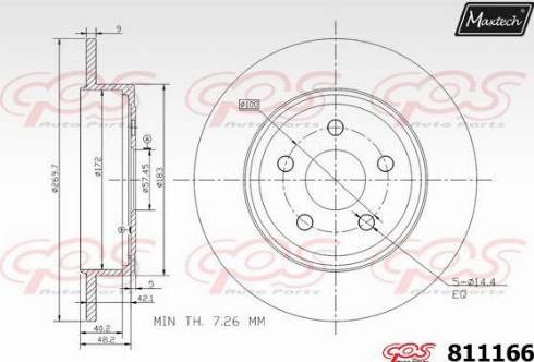 Maxtech 811166.0000 - Гальмівний диск avtolavka.club