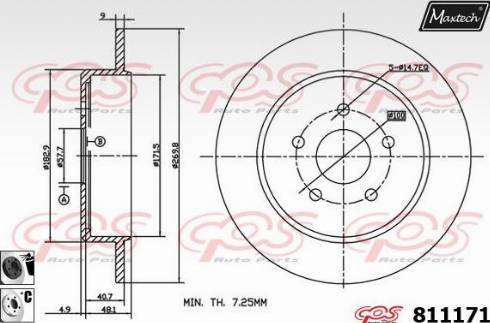 Maxtech 811171.6060 - Гальмівний диск avtolavka.club