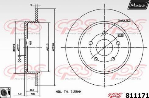 Maxtech 811171.0060 - Гальмівний диск avtolavka.club