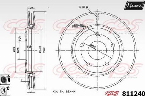 Maxtech 811240.6060 - Гальмівний диск avtolavka.club