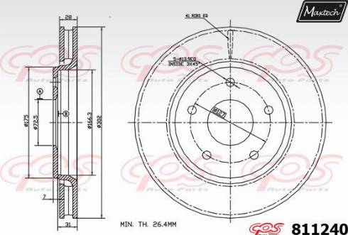 Maxtech 811240.0000 - Гальмівний диск avtolavka.club