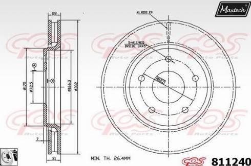 Maxtech 811240.0080 - Гальмівний диск avtolavka.club