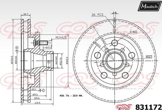 Maxtech 811240 - Гальмівний диск avtolavka.club