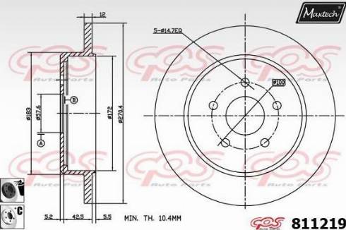 Maxtech 811219.6060 - Гальмівний диск avtolavka.club