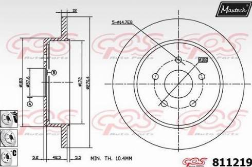 Maxtech 811219.6880 - Гальмівний диск avtolavka.club