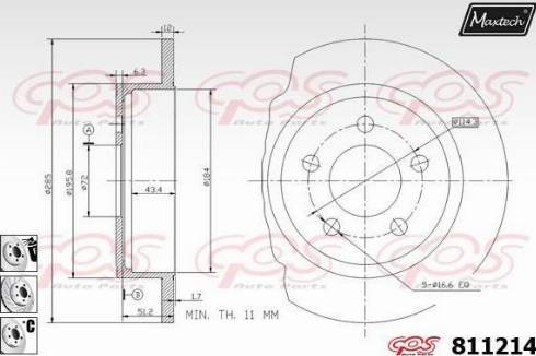 Maxtech 811214.6880 - Гальмівний диск avtolavka.club