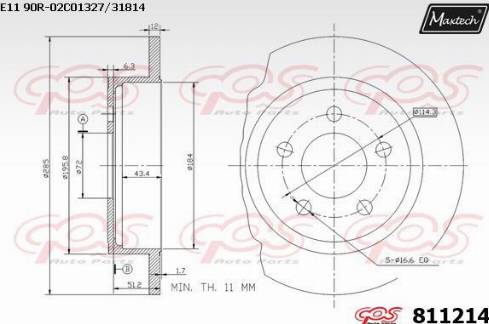 Maxtech 811214.0000 - Гальмівний диск avtolavka.club