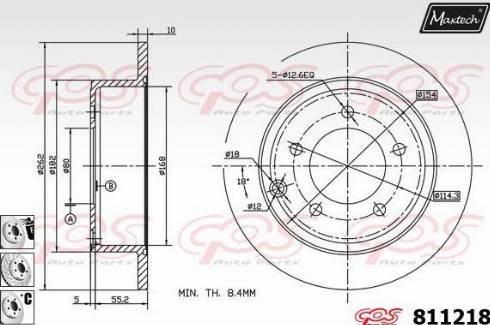 Maxtech 811218.6880 - Гальмівний диск avtolavka.club