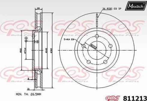 Maxtech 811213.0000 - Гальмівний диск avtolavka.club