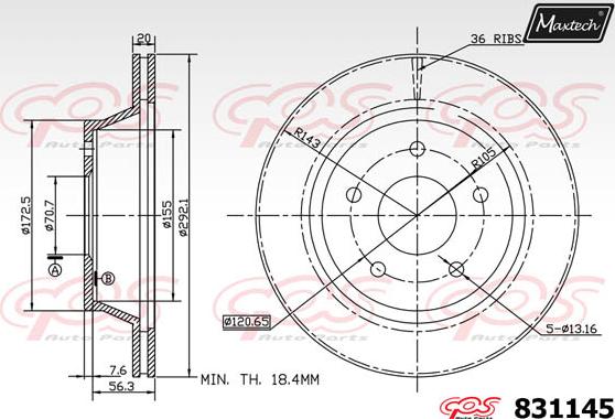 Maxtech 811213 - Гальмівний диск avtolavka.club