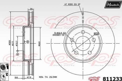 Maxtech 811233.6060 - Гальмівний диск avtolavka.club