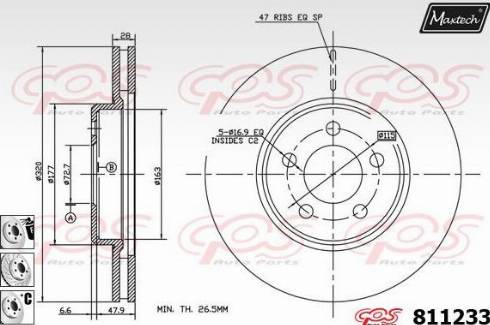 Maxtech 811233.6880 - Гальмівний диск avtolavka.club