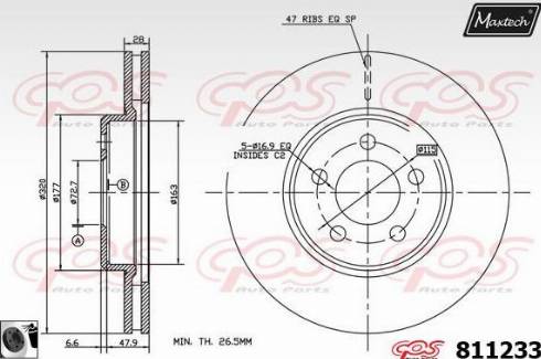 Maxtech 811233.0060 - Гальмівний диск avtolavka.club