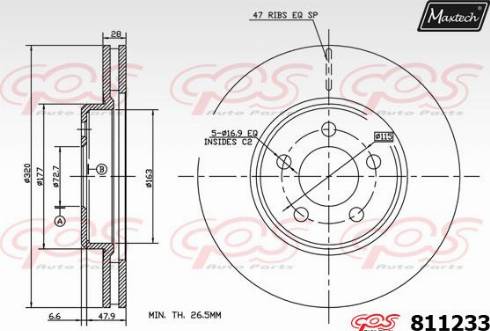 Maxtech 811233.0000 - Гальмівний диск avtolavka.club