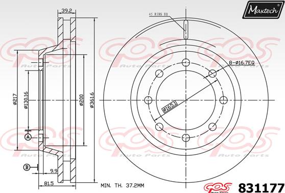 Maxtech 811228 - Гальмівний диск avtolavka.club