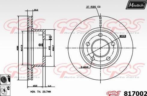 Maxtech 817002.6060 - Гальмівний диск avtolavka.club