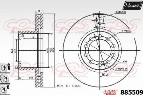 Maxtech 885509.6980 - Гальмівний диск avtolavka.club