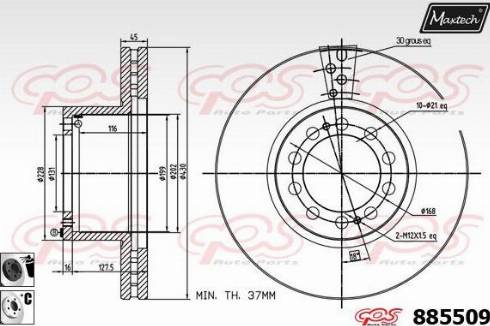 Maxtech 885509.6060 - Гальмівний диск avtolavka.club