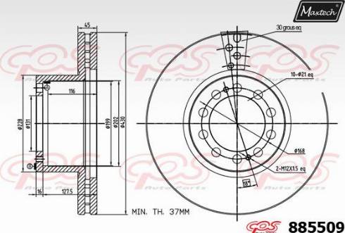 Maxtech 885509.0000 - Гальмівний диск avtolavka.club