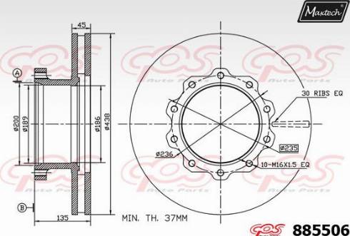 Maxtech 885506.0000 - Гальмівний диск avtolavka.club