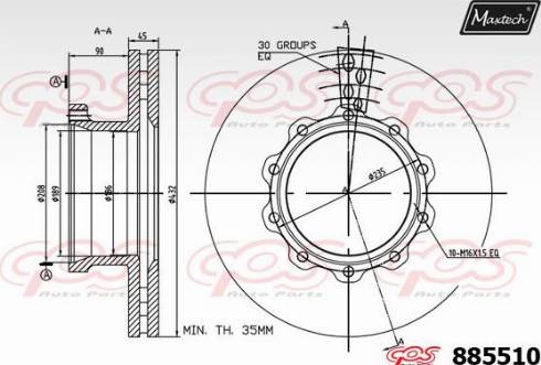 Maxtech 885510.0000 - Гальмівний диск avtolavka.club