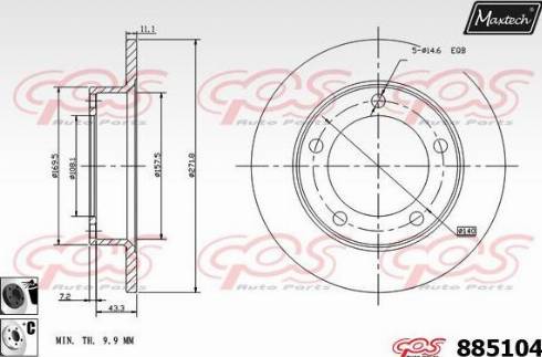 Maxtech 885104.6060 - Гальмівний диск avtolavka.club