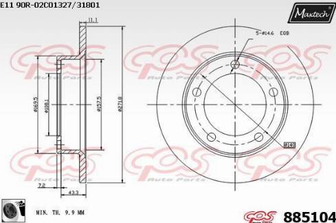 Maxtech 885104.0060 - Гальмівний диск avtolavka.club