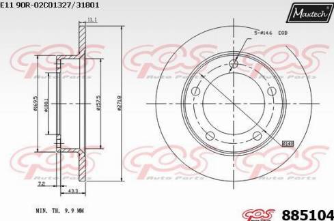 Maxtech 885104.0000 - Гальмівний диск avtolavka.club