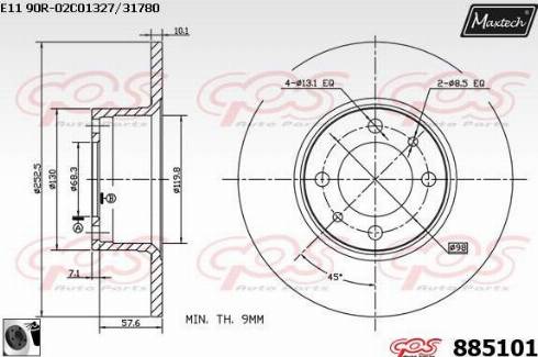 Maxtech 885101.0060 - Гальмівний диск avtolavka.club