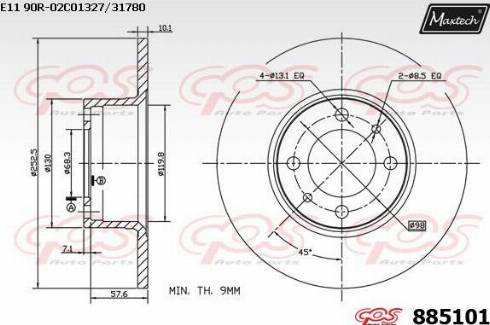 Maxtech 885101.0000 - Гальмівний диск avtolavka.club