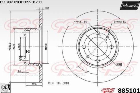 Maxtech 885101.0080 - Гальмівний диск avtolavka.club