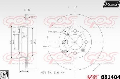 Maxtech 881404.0080 - Гальмівний диск avtolavka.club