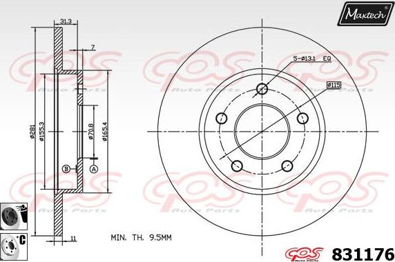 Maxtech 881404 - Гальмівний диск avtolavka.club