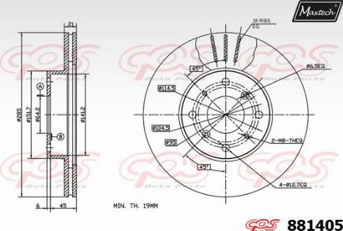 Maxtech 881405.0000 - Гальмівний диск avtolavka.club