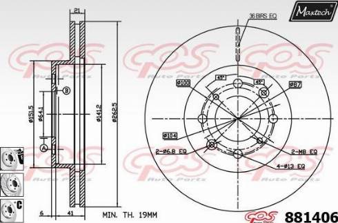 Maxtech 881406.6880 - Гальмівний диск avtolavka.club