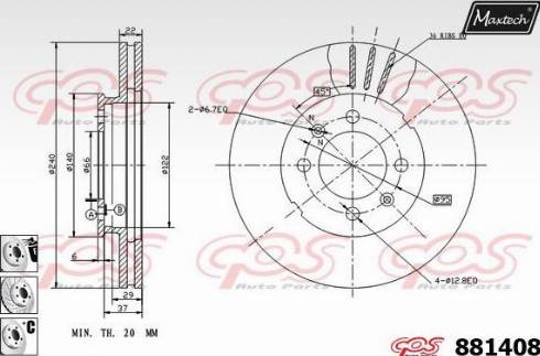 Maxtech 881408.6980 - Гальмівний диск avtolavka.club