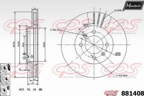 Maxtech 881408.6880 - Гальмівний диск avtolavka.club