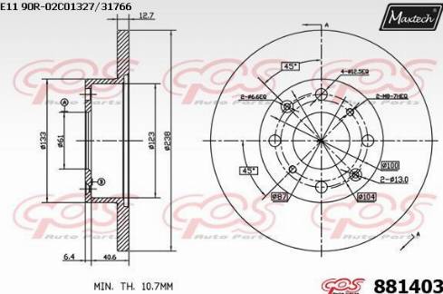 Maxtech 881403.0000 - Гальмівний диск avtolavka.club