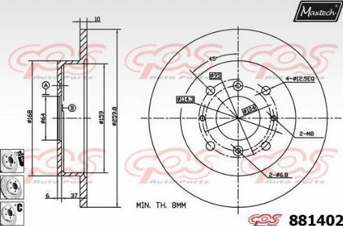 Maxtech 881402.6880 - Гальмівний диск avtolavka.club