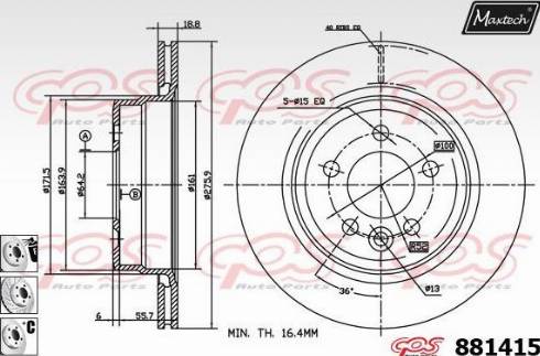 Maxtech 881415.6980 - Гальмівний диск avtolavka.club