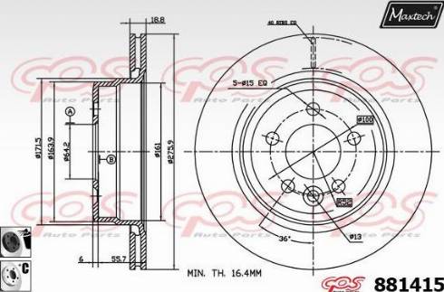 Maxtech 881415.6060 - Гальмівний диск avtolavka.club