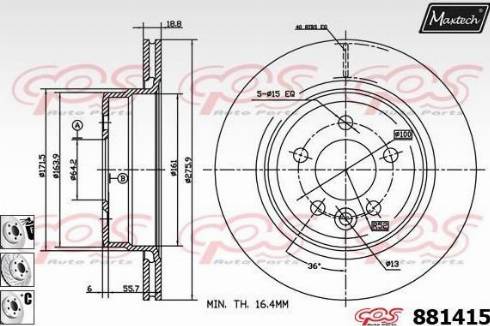 Maxtech 881415.6880 - Гальмівний диск avtolavka.club