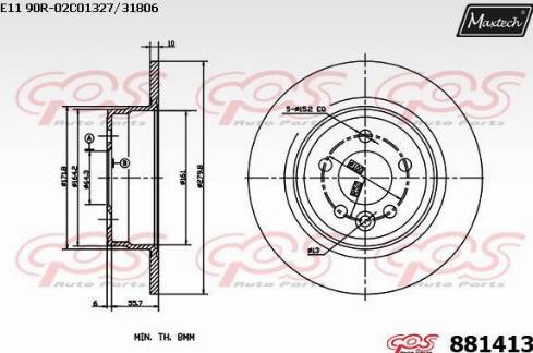 Maxtech 881413.0000 - Гальмівний диск avtolavka.club