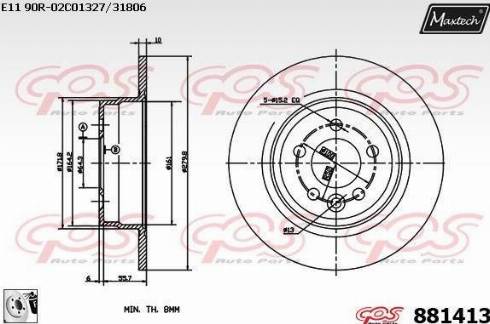 Maxtech 881413.0080 - Гальмівний диск avtolavka.club