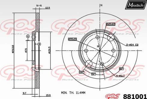 Maxtech 881001.0000 - Гальмівний диск avtolavka.club