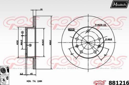 Maxtech 881216.6060 - Гальмівний диск avtolavka.club