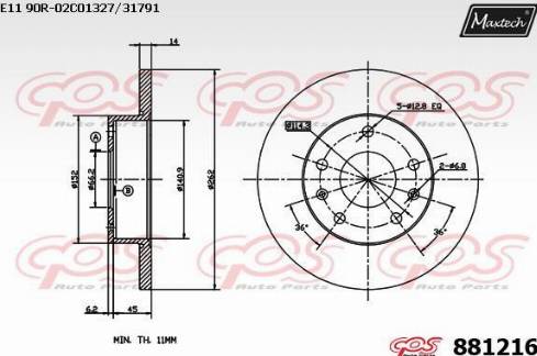 Maxtech 881216.0000 - Гальмівний диск avtolavka.club