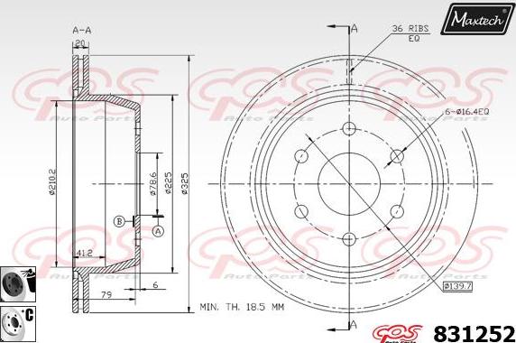 Maxtech 881216 - Гальмівний диск avtolavka.club